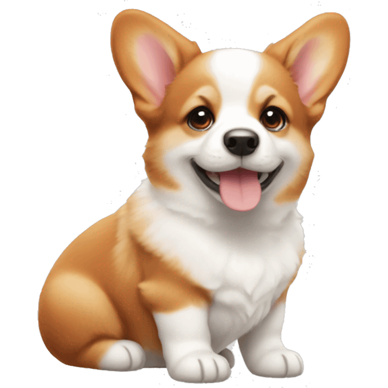 cute red and white corgi puppy emoji