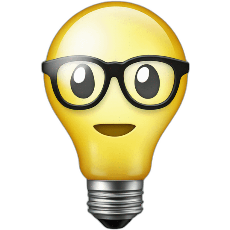 light bulb in glasses emoji