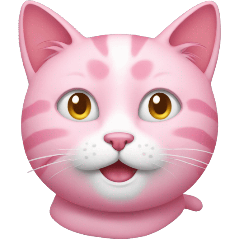 A pink cat winking  emoji