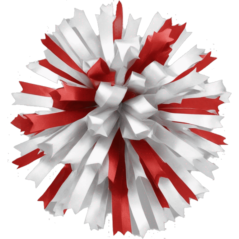 Red, white and silver cheer poms emoji