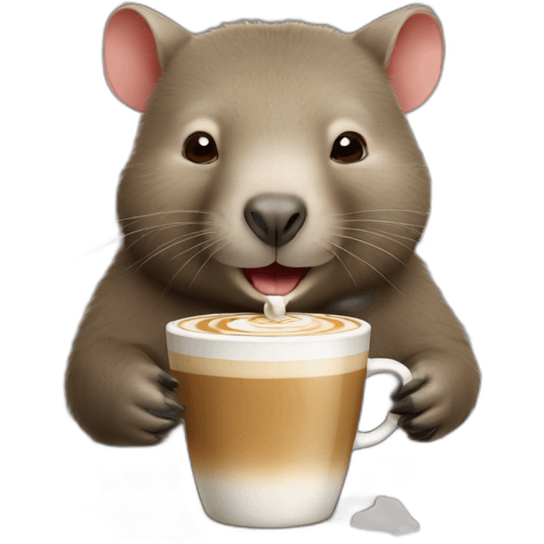 Wombat sipping on a latte emoji