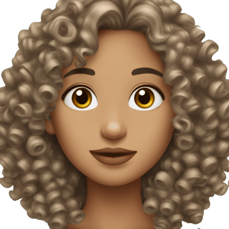 A curly hair latina Light skin ￼ emoji