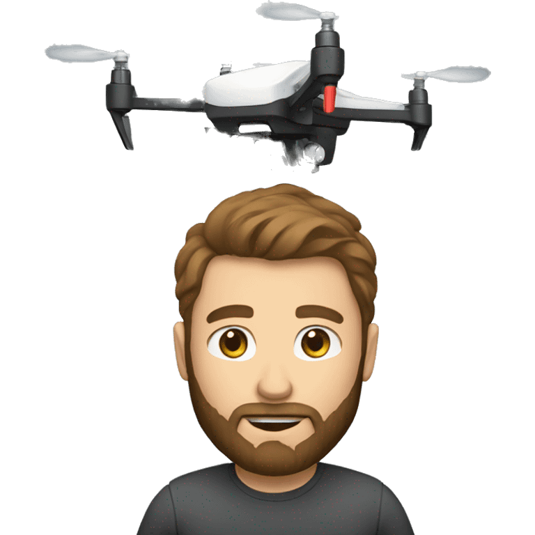 Man with beard flying a drone emoji