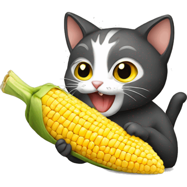 Cat eating corn emoji