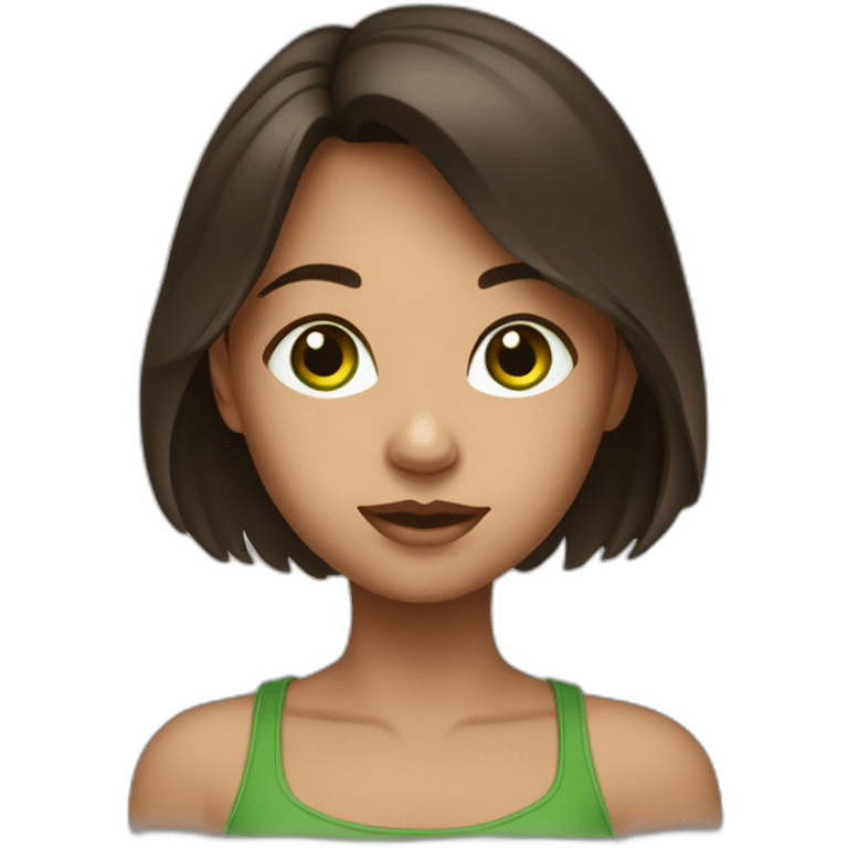 Fille brune au yeux vert emoji