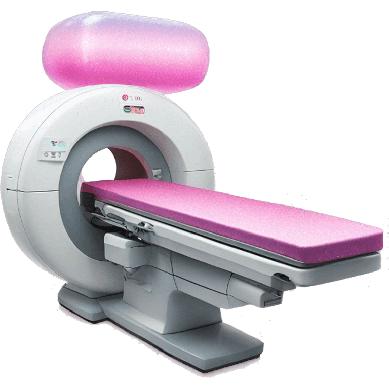 Pink ombre mri machine with glitter emoji