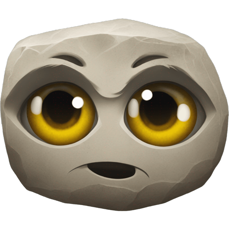 stone with eyes emoji