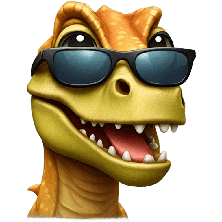 Dinosaur with sunglasses emoji