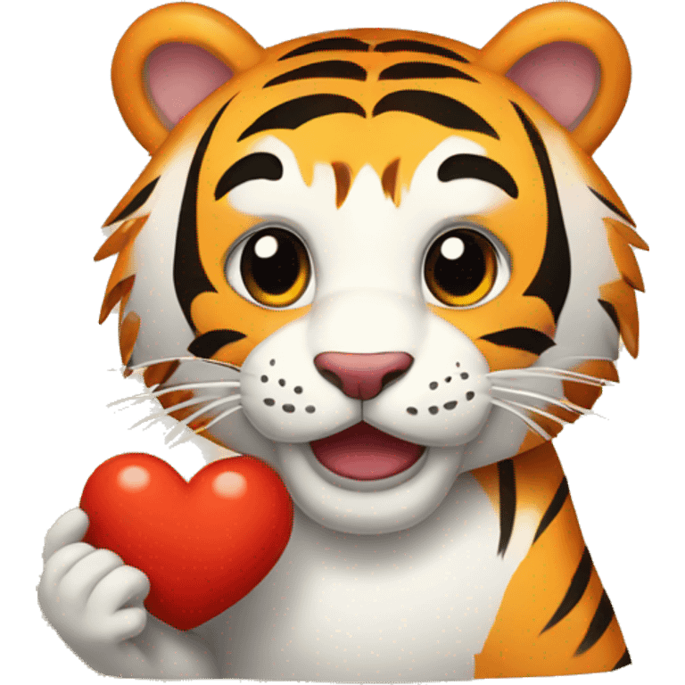 Tiger Holding Hearth emoji