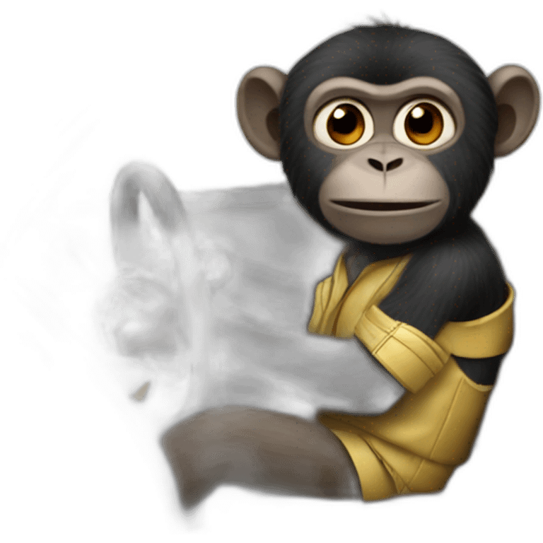 a black monkey sitting in a Porsche emoji