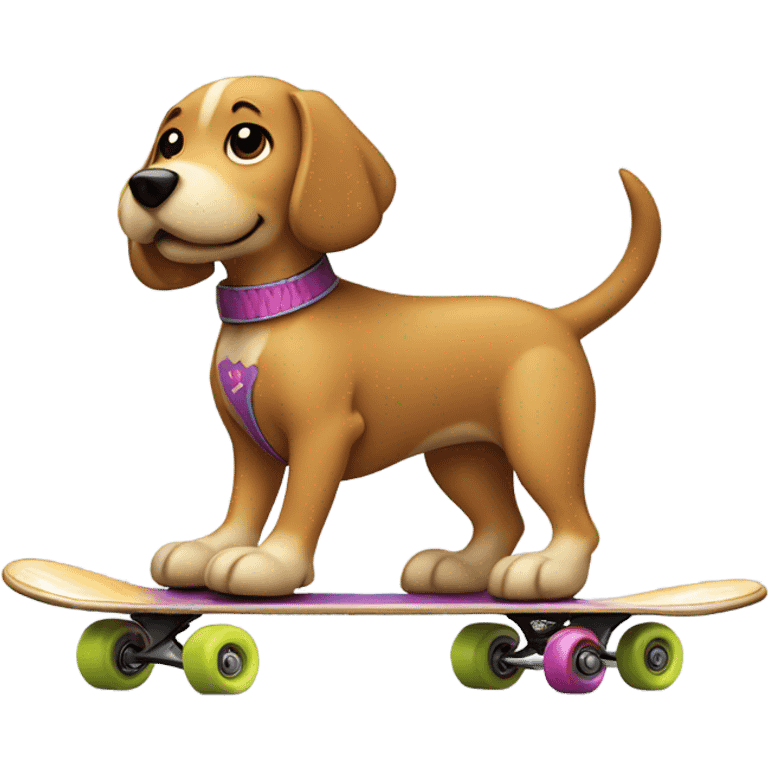 Dog skating on a for dog  emoji