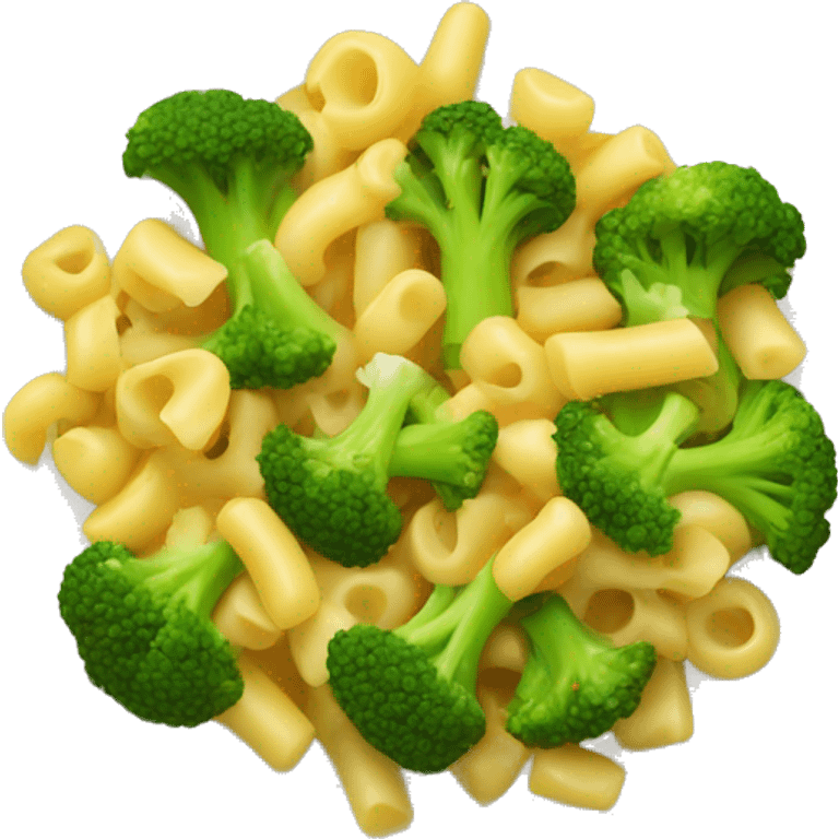 dish with macaroni and pieces of broccoli emoji