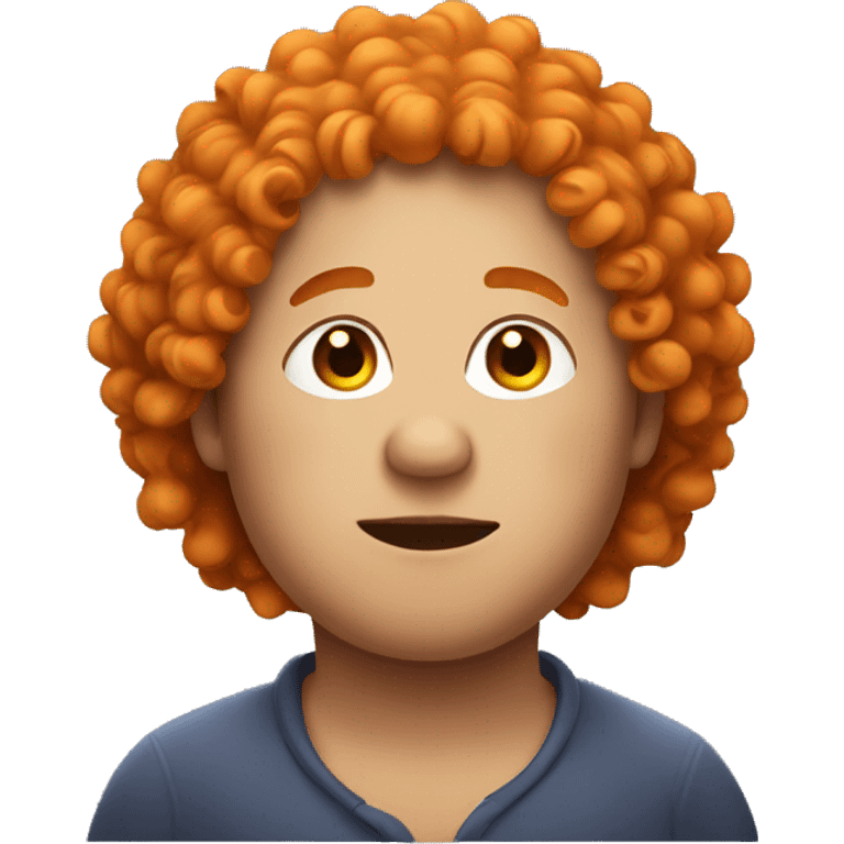 Big fat person with orange curly hair emoji