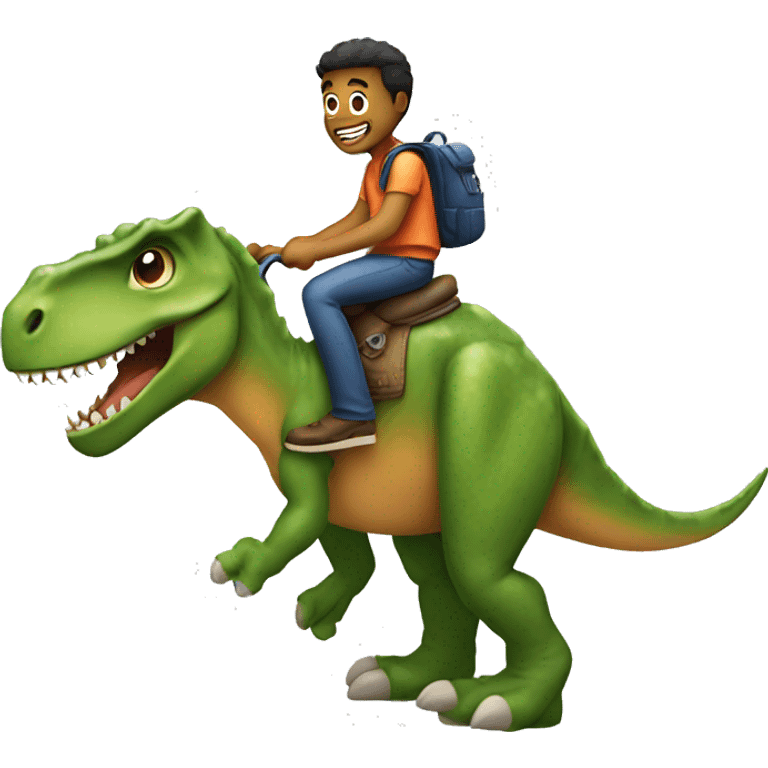 Guy riding a dinosaur  emoji