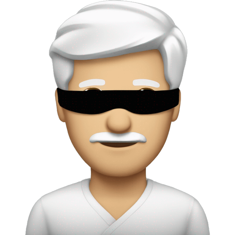 White haired man with black blindfold  emoji