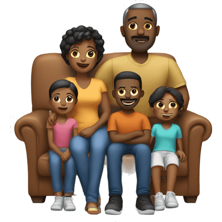 Black family sitting down emoji