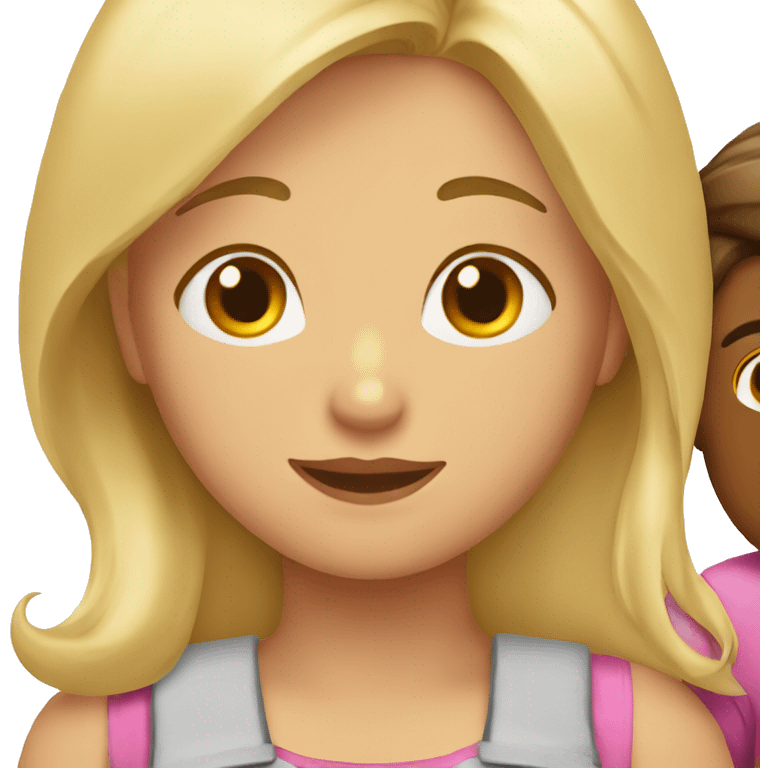 Mujer rubia con dos chicos morenos emoji