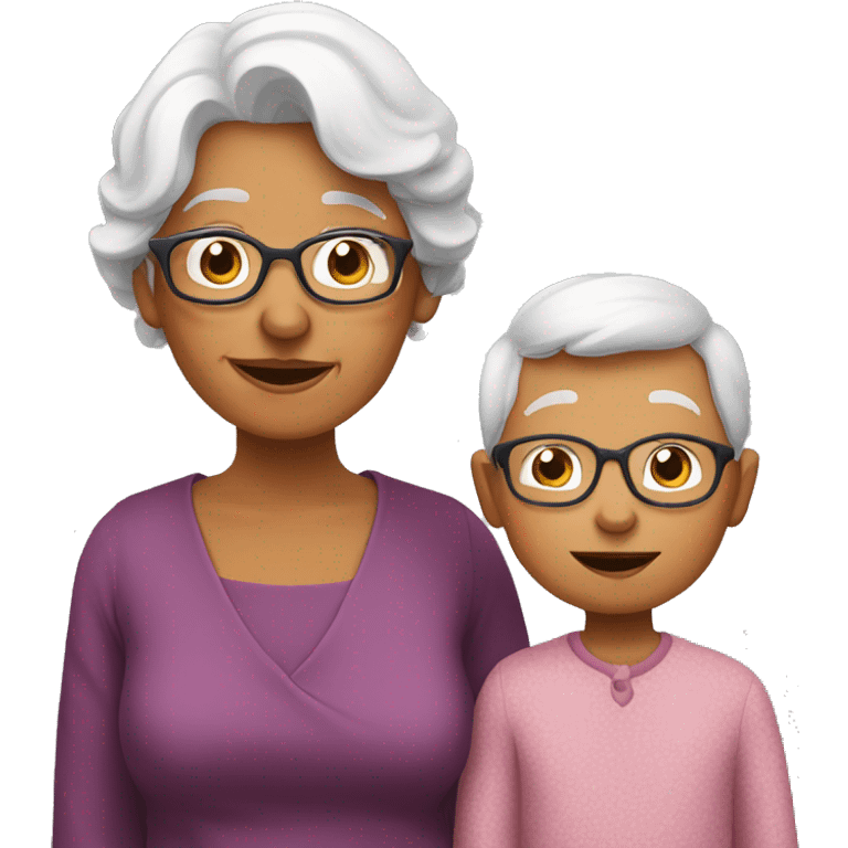 grandma with young boy emoji