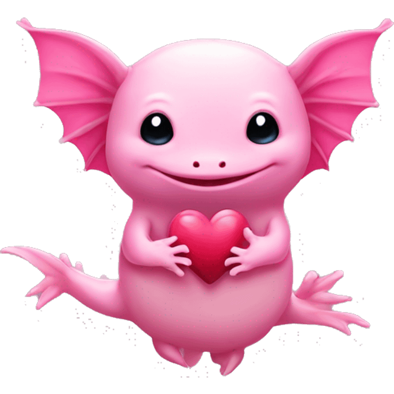 pink axolotl making a Heart with his Hands  emoji