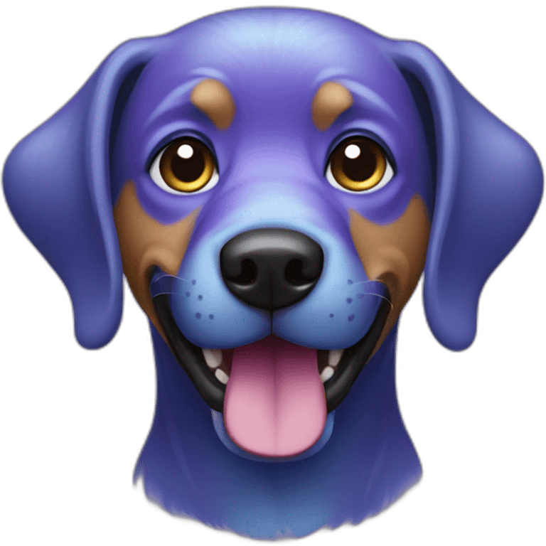 Purple blue dog emoji