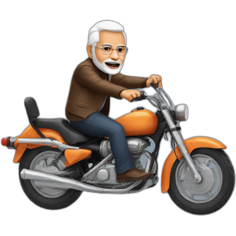 Modi riding bullet emoji