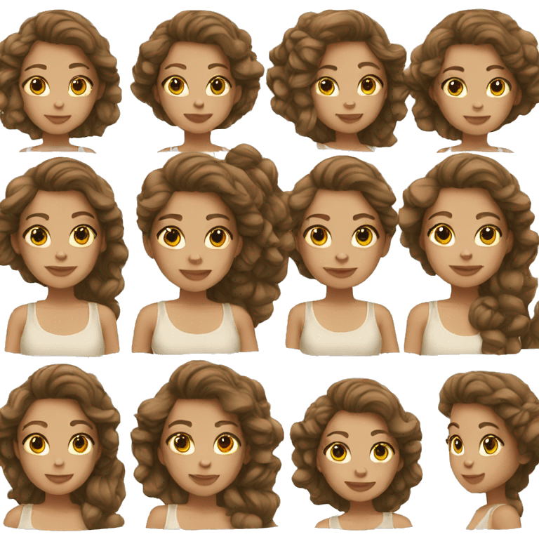 brown hair girl white skin emoji