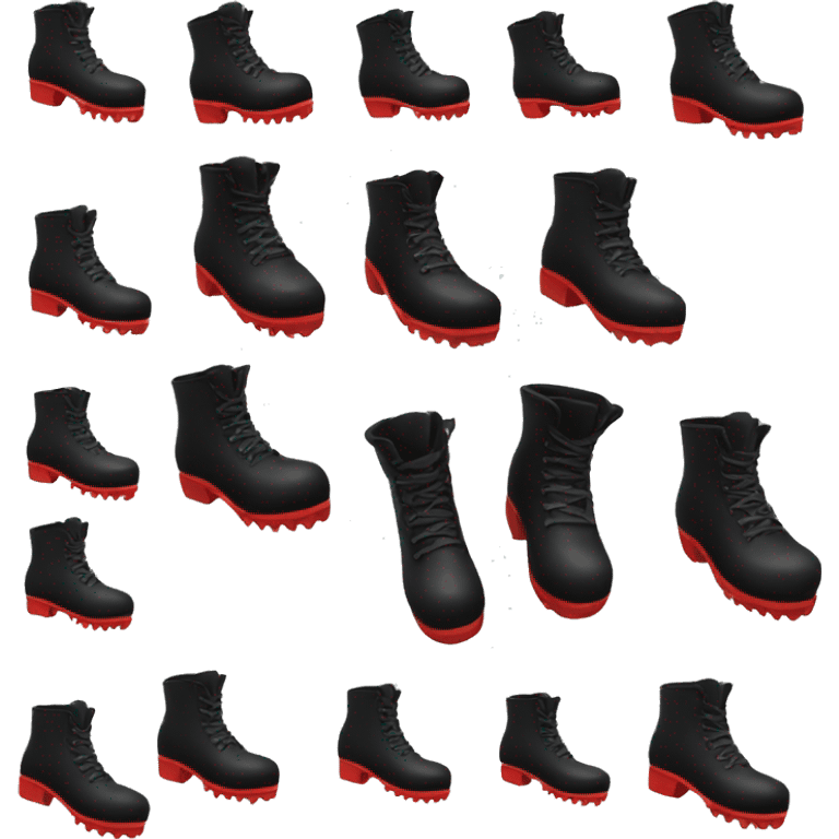 Black boots with red skates on them emoji