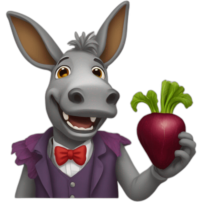 Magic donkey with frog hands and beets  emoji