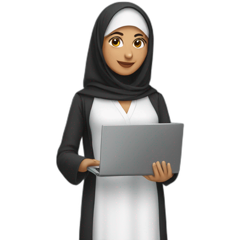 IT arabic women holding laptop emoji