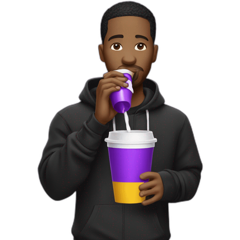 rapper drinking purple drink in a white cup emoji