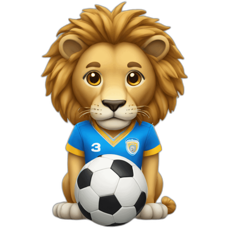 un lion en tenue de soccer emoji