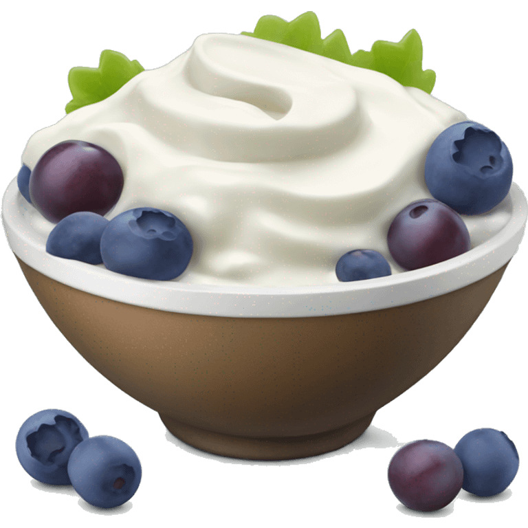 yoghurt bowl with grapes and blueberries emoji