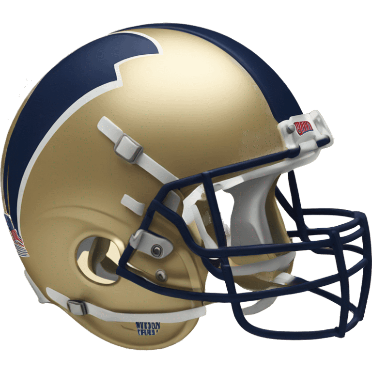 vegas gold football helmet with navy Rocket logo emoji