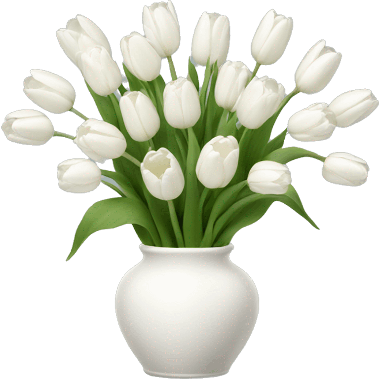 White tulips vase emoji