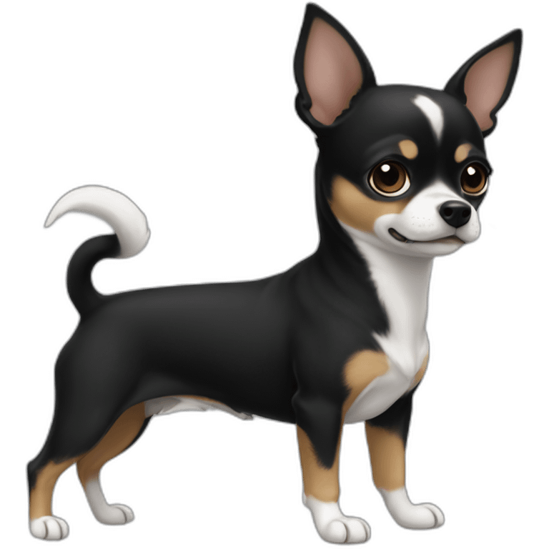 Chiwawa mix black body and a little white emoji