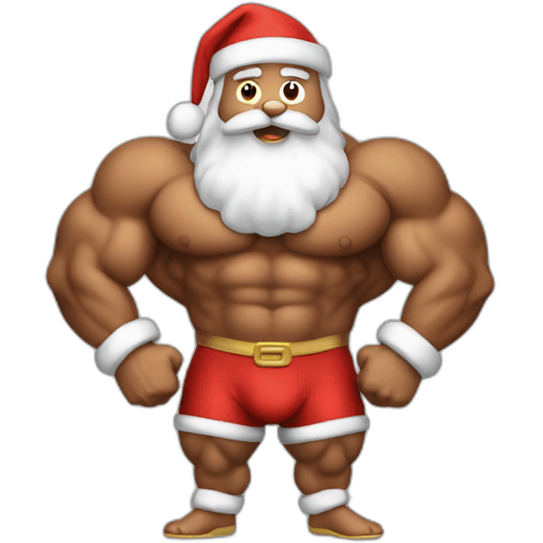 Santa close Bodybuilder emoji