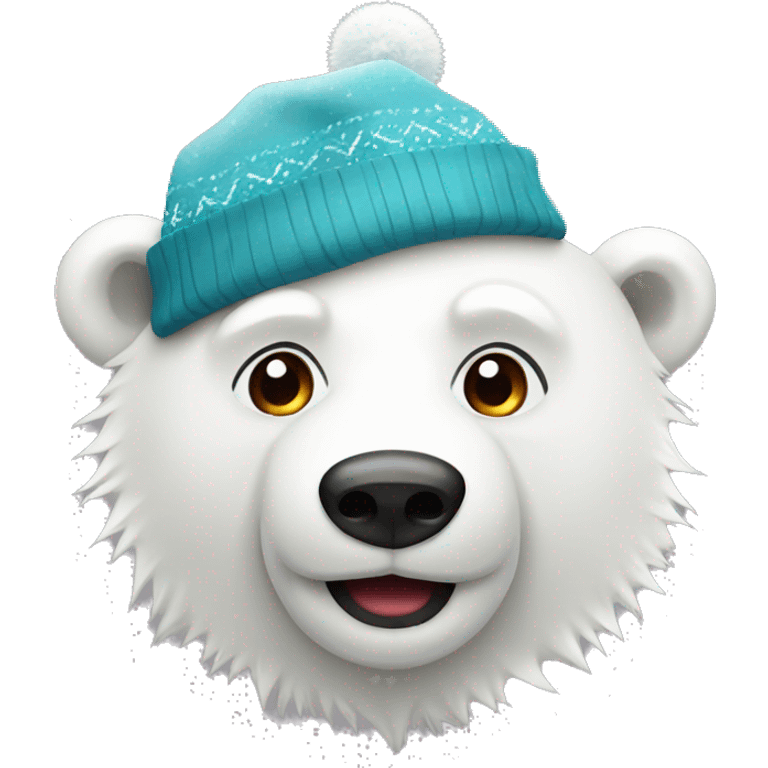 Polar bear with Christmas hat emoji