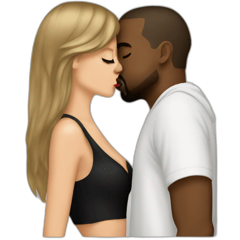 kanye and taylor swift kissing emoji