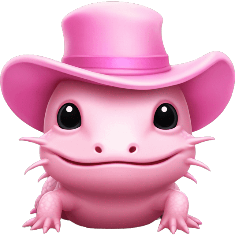 pink chrochete axolotl with hat  emoji