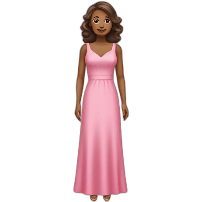 A woman in a longue pink dress emoji