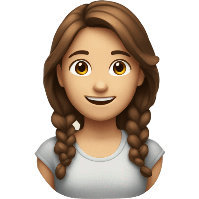 A smiling girl with brown hair shows a like emoji