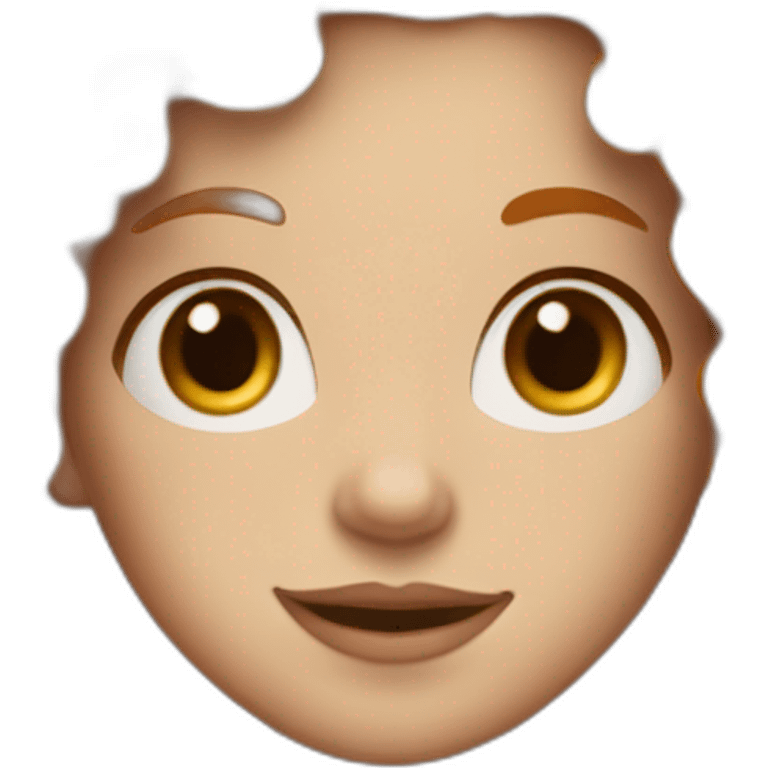 Curly ginger woman with long hair and a white portion of hair emoji