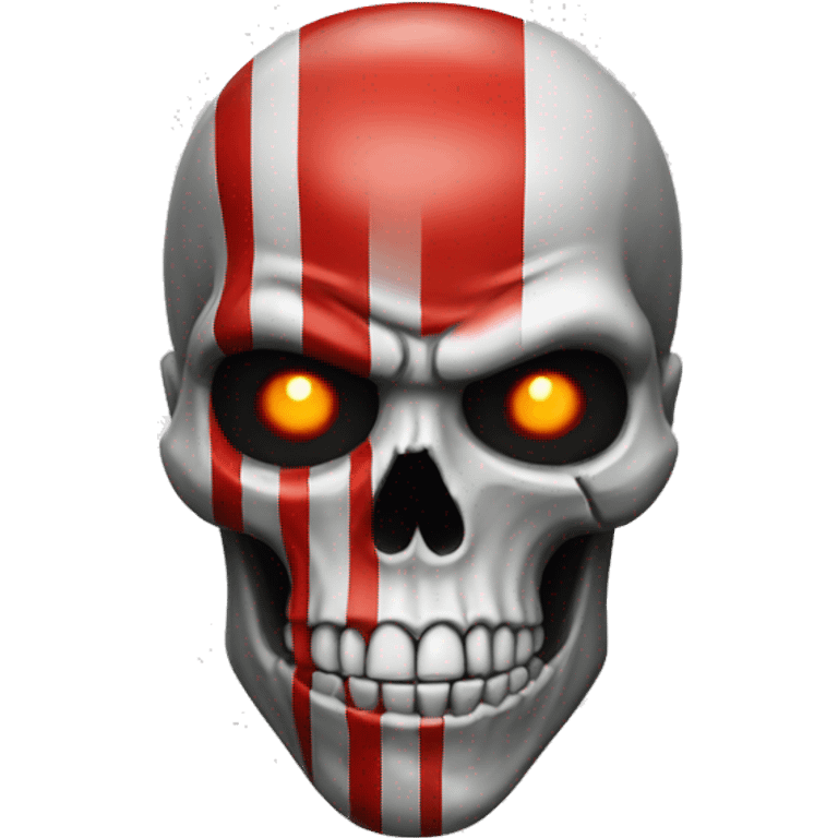 Skull emoji with kratos red stripe emoji