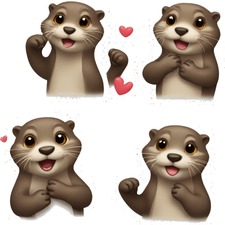 otter with finger hearts emoji