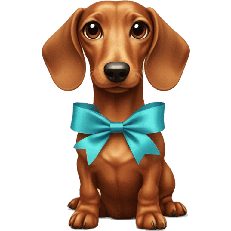 Dachshund dog with a ribbon  emoji