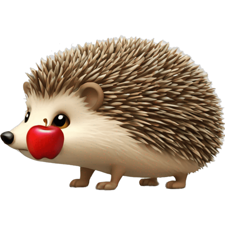 Hedgehog with apple emoji