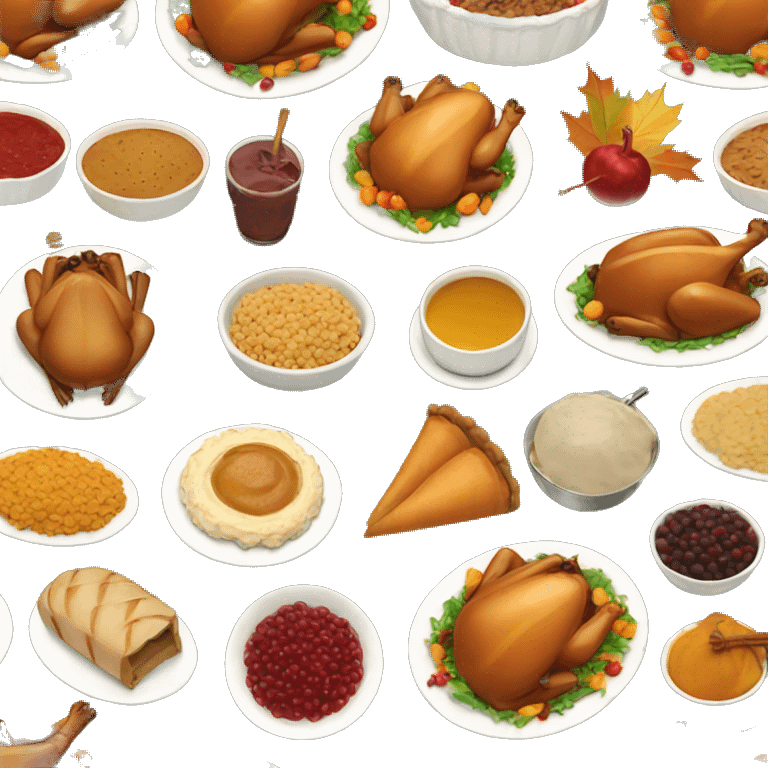 Thanksgiving foods cute emoji