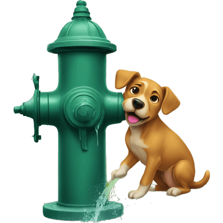 Dog peeing on fire hydrant  emoji