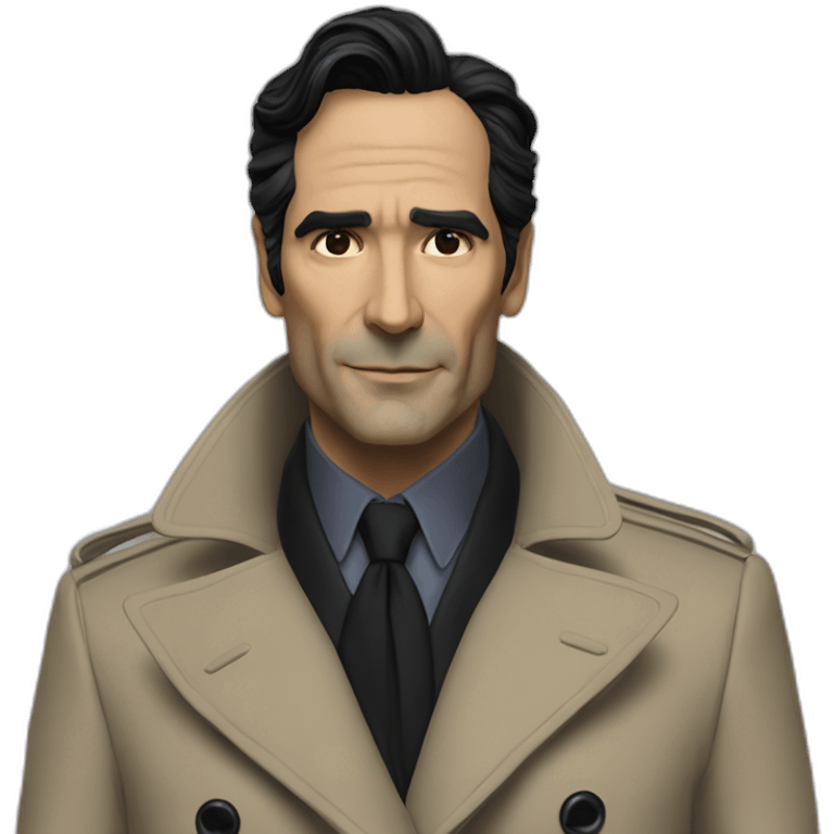 Ben Chaplin sleek trench coat emoji