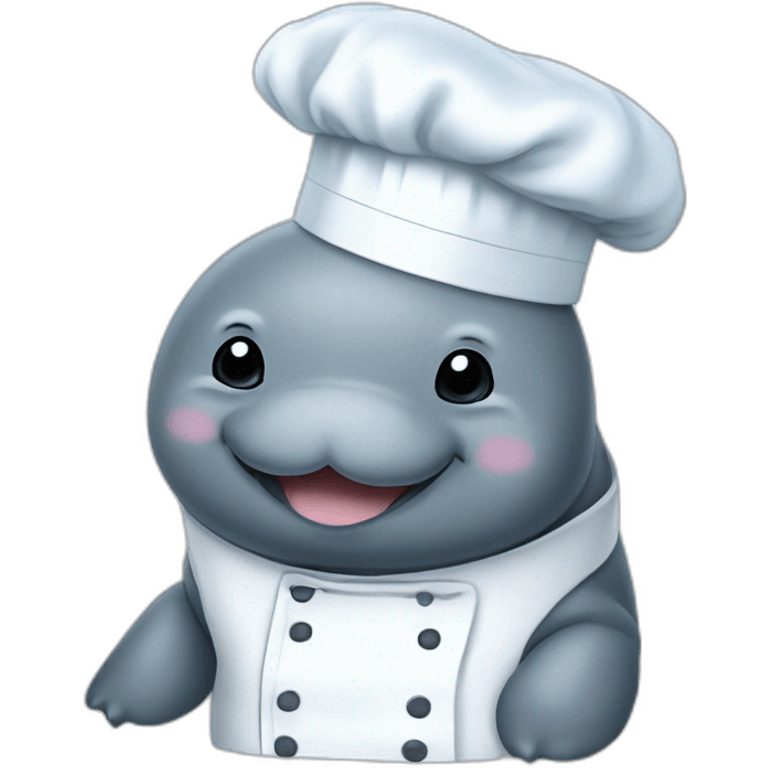 Manatee Wearing Chef Hat emoji